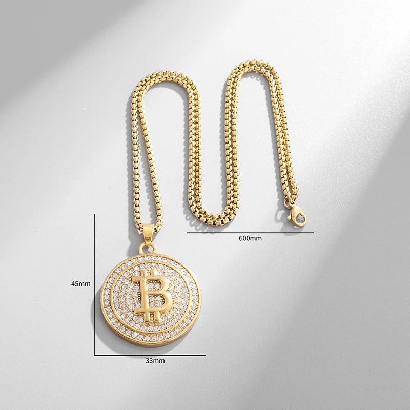 Bitcoin Rhinestones Necklace