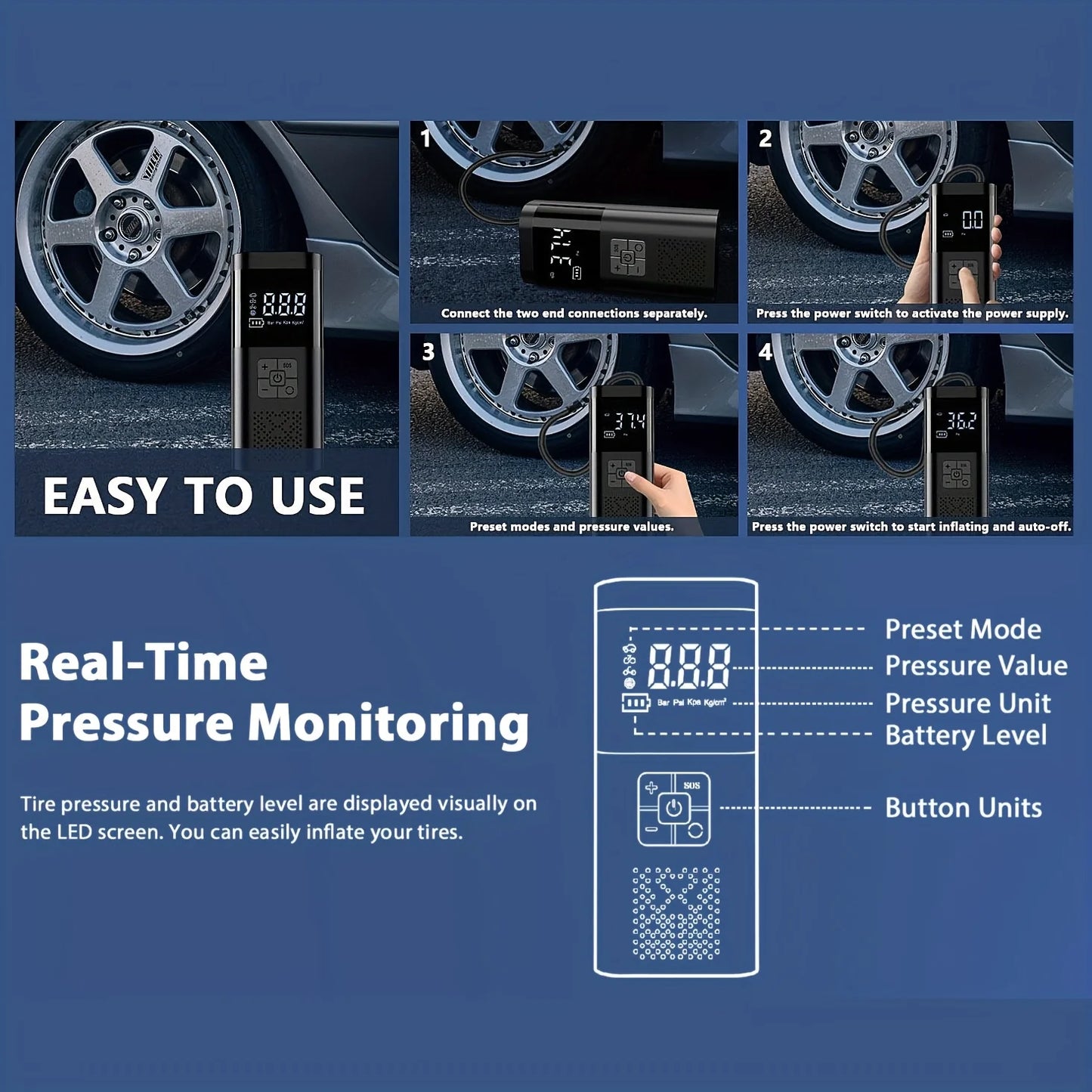 Portable Tire Inflator Air Compressor