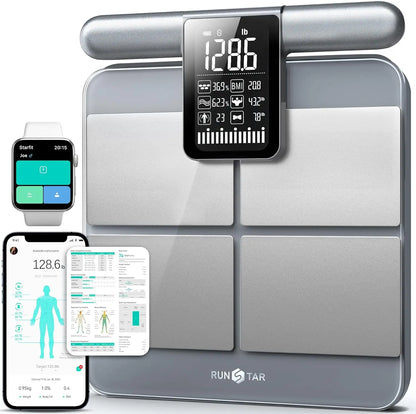 Smart Digital Scale with 8-Electrode Full-Body Analysis for Weight, BMI, and Fat Percentage Measurement