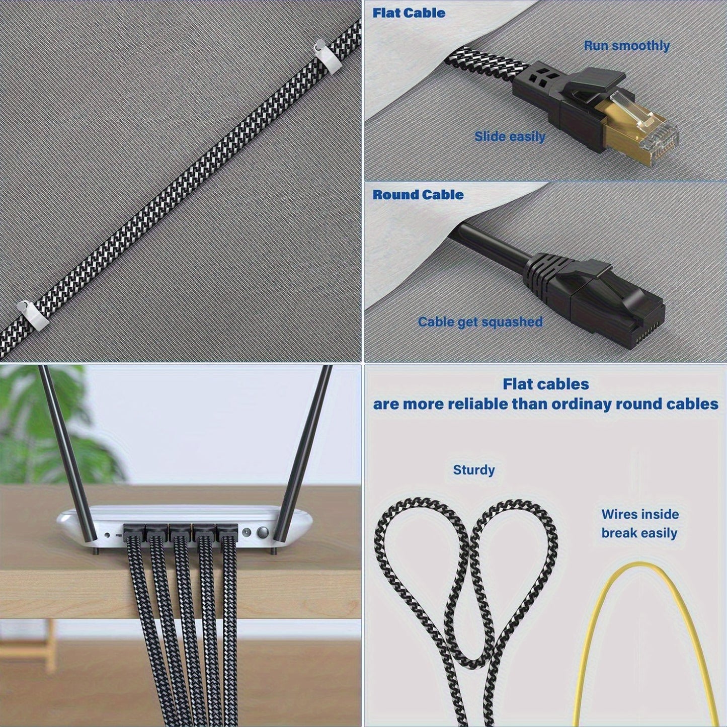 Nylon Braided Cat8 Ethernet Cable