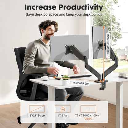 Ergonomic Monitor Mount with Gas Spring