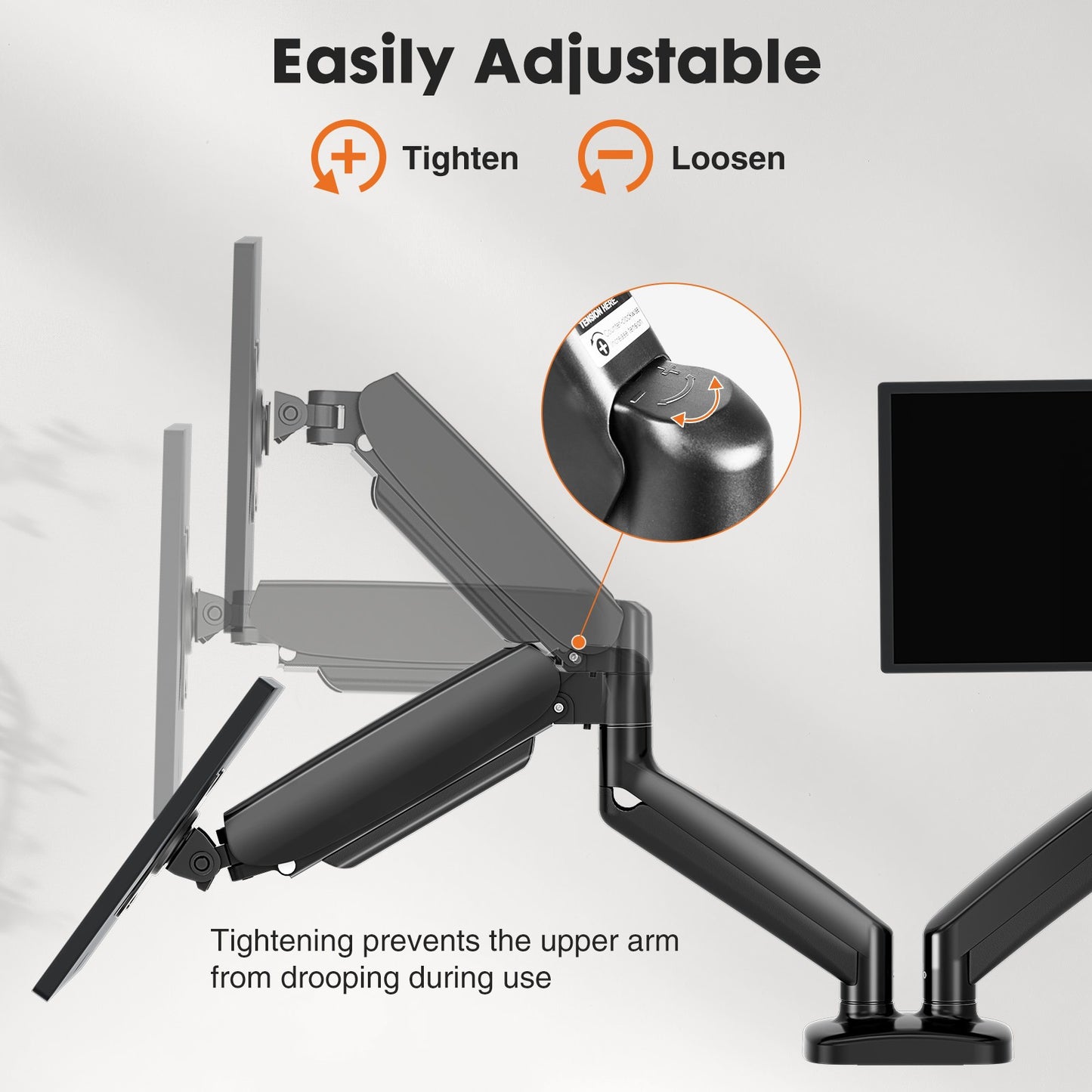 Ergonomic Monitor Mount with Gas Spring
