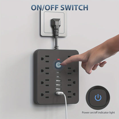 14-in-1 Power Strip with Surge Protection and One-Touch Control Switch