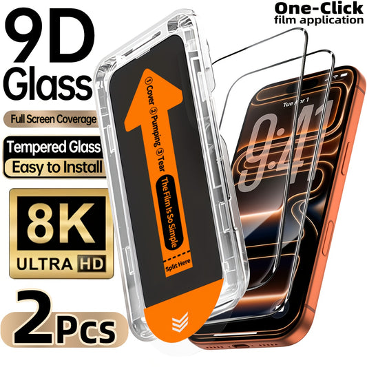 Premium Tempered Glass Screen Protectors Along with an Installation Kit